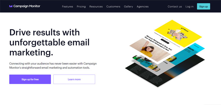 campaignmonitor email marketing app