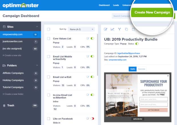 create campaign spin the wheel