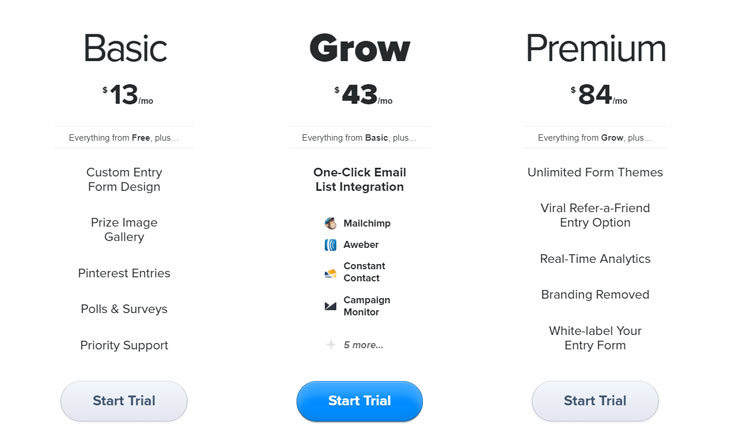 rafflecopter pricing